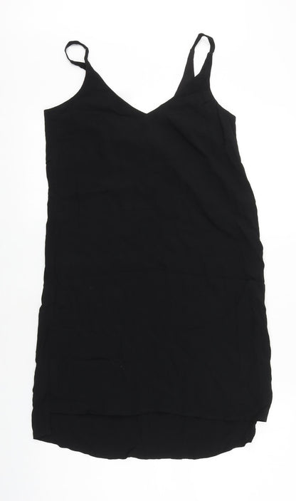 Topshop Womens Black Polyester Shift Size 6 V-Neck Pullover