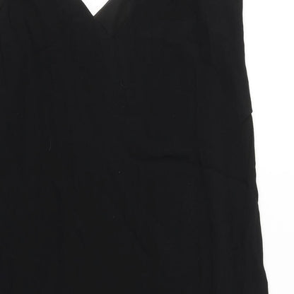 Topshop Womens Black Polyester Shift Size 6 V-Neck Pullover