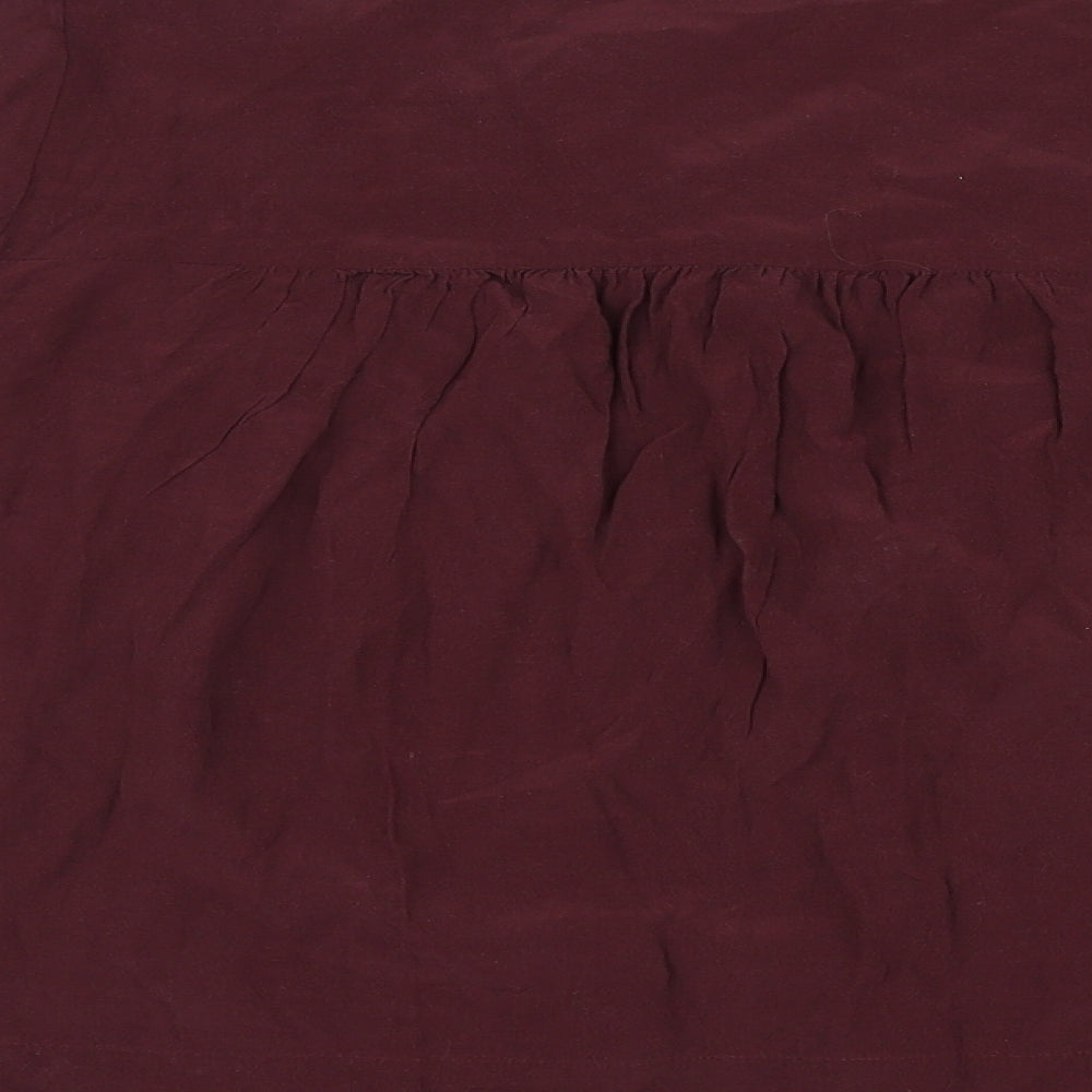 Repeat Womens Purple Polyester Basic Blouse Size 10 V-Neck