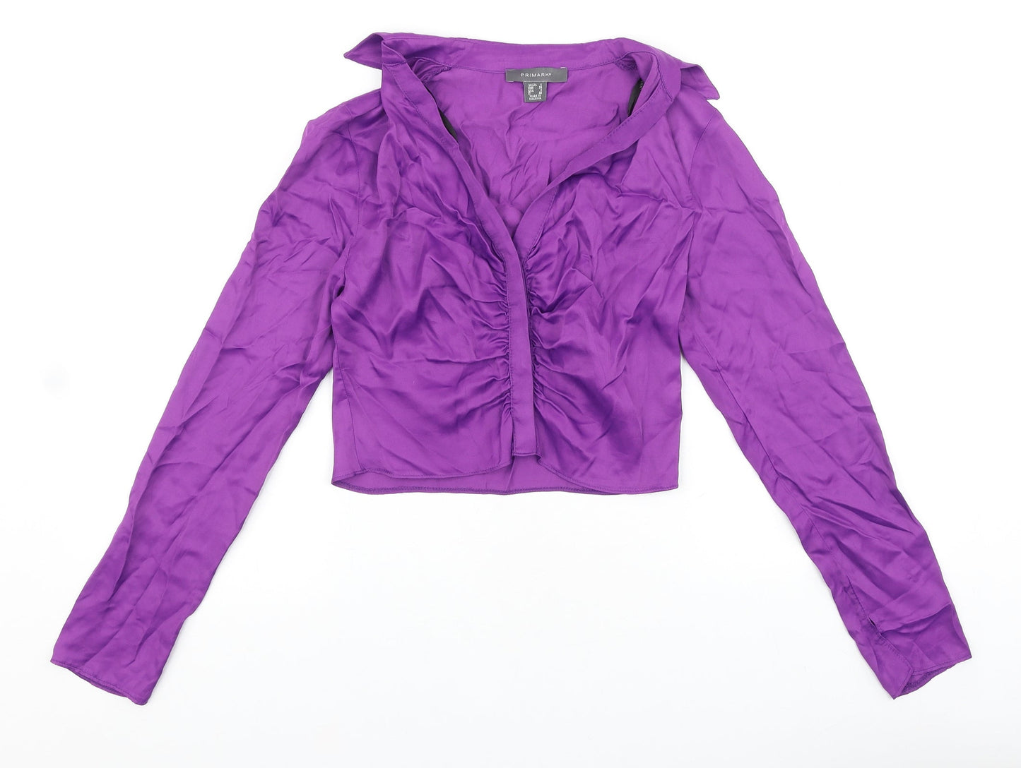 Primark Womens Purple Viscose Basic Blouse Size 6 Collared