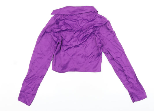 Primark Womens Purple Viscose Basic Blouse Size 6 Collared