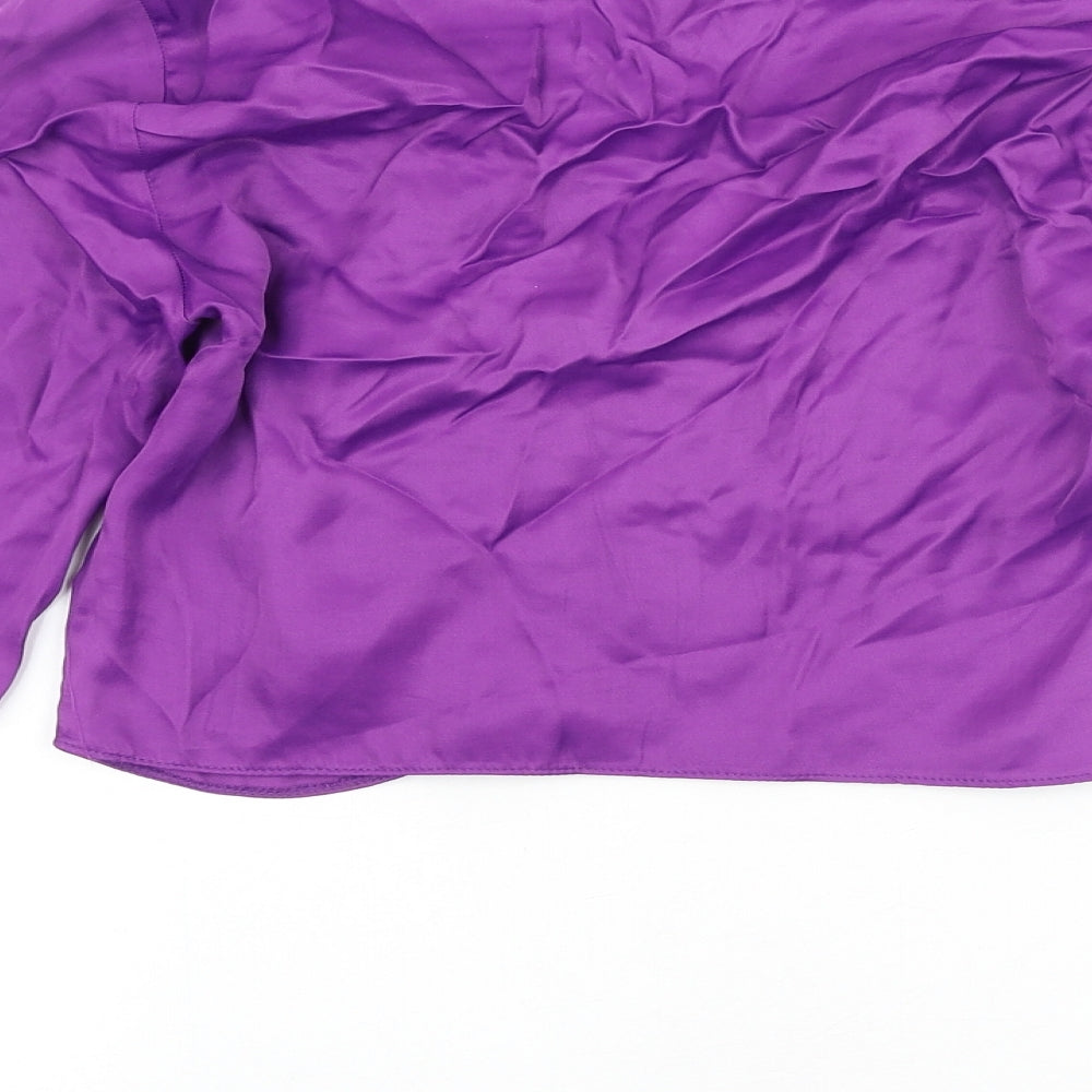 Primark Womens Purple Viscose Basic Blouse Size 6 Collared
