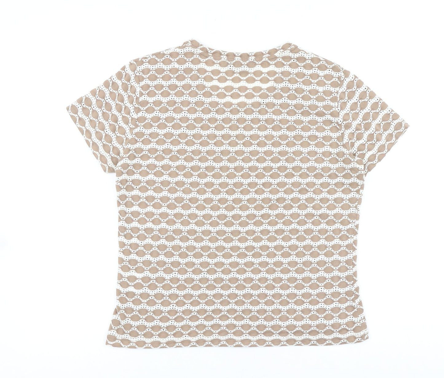 Womens UK Size 14 Alexara Brown Basic T-Shirt