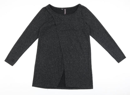 Rainbow Womens Grey Cotton Shift Size S Scoop Neck Pullover