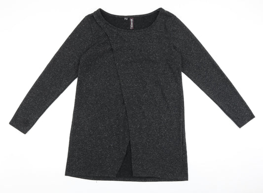 Rainbow Womens Grey Cotton Shift Size S Scoop Neck Pullover