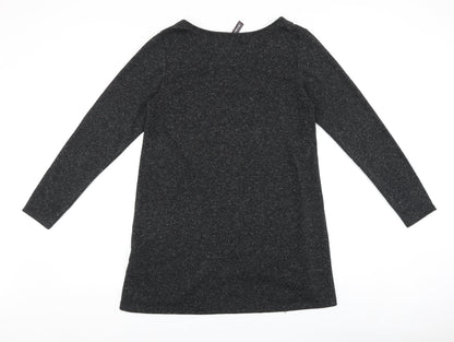 Rainbow Womens Grey Cotton Shift Size S Scoop Neck Pullover