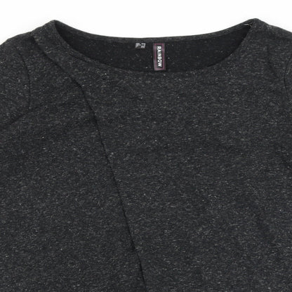 Rainbow Womens Grey Cotton Shift Size S Scoop Neck Pullover