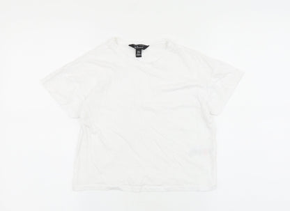 New Look Girls White Cotton Basic T-Shirt Size 9 Years Round Neck Pullover