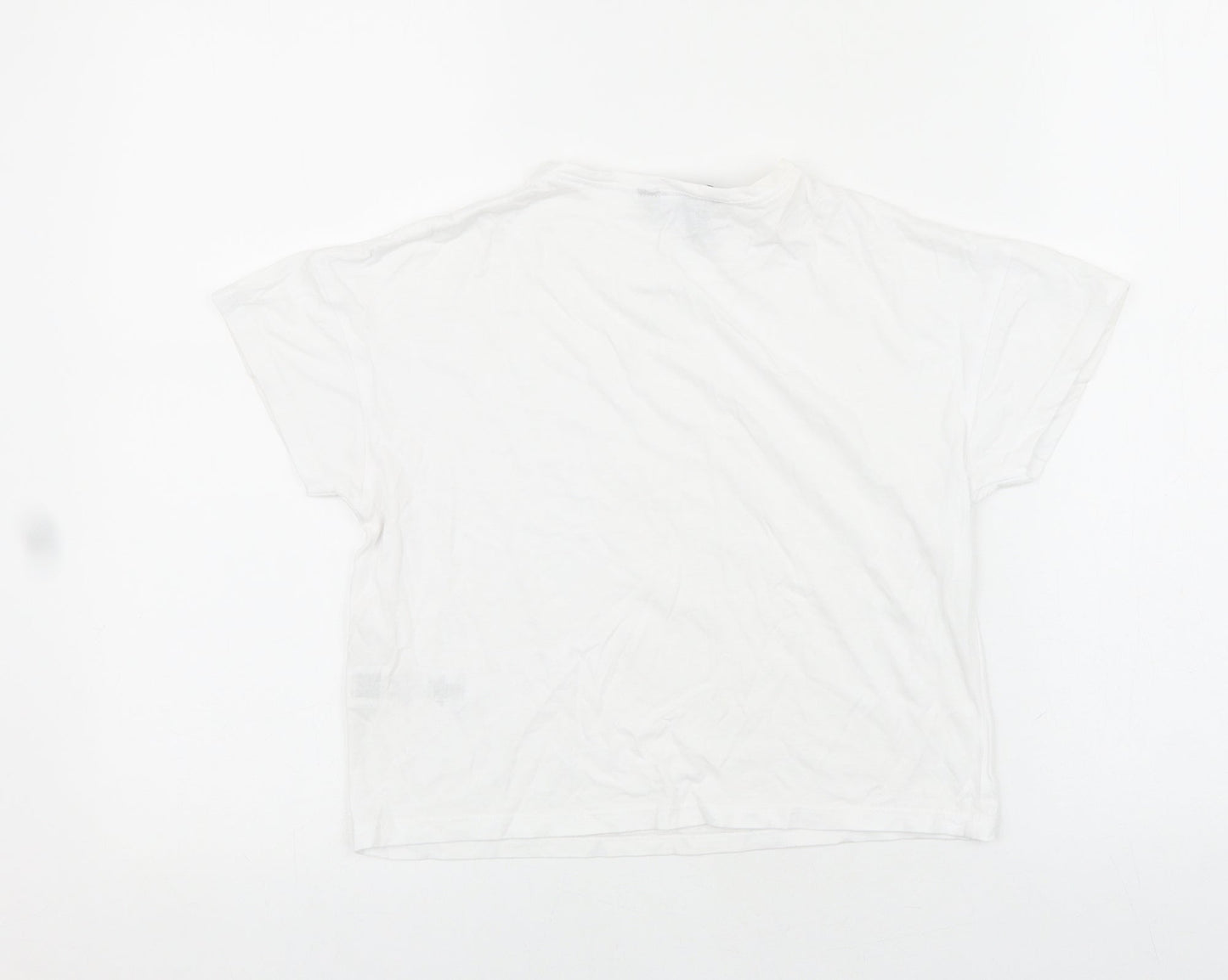 New Look Girls White Cotton Basic T-Shirt Size 9 Years Round Neck Pullover