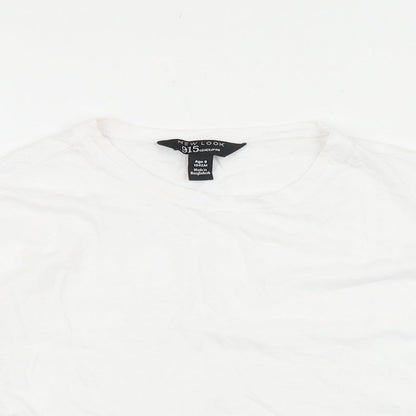 New Look Girls White Cotton Basic T-Shirt Size 9 Years Round Neck Pullover