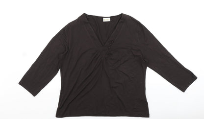 Womens UK Size L Roman Originals Brown Basic T-Shirt