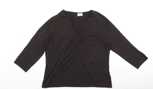 Womens UK Size L Roman Originals Brown Basic T-Shirt
