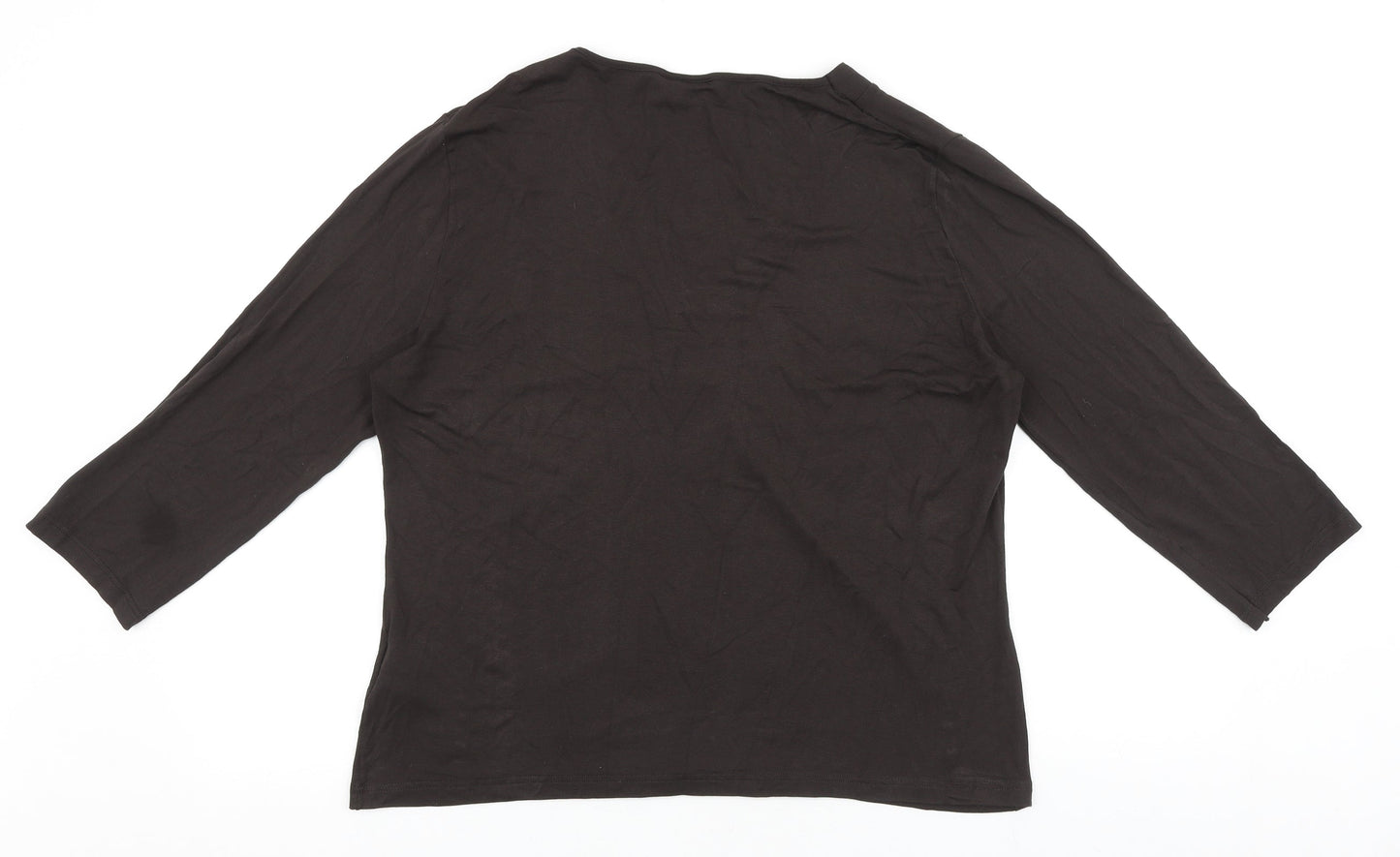 Womens UK Size L Roman Originals Brown Basic T-Shirt