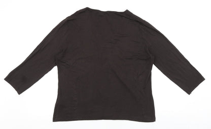 Womens UK Size L Roman Originals Brown Basic T-Shirt