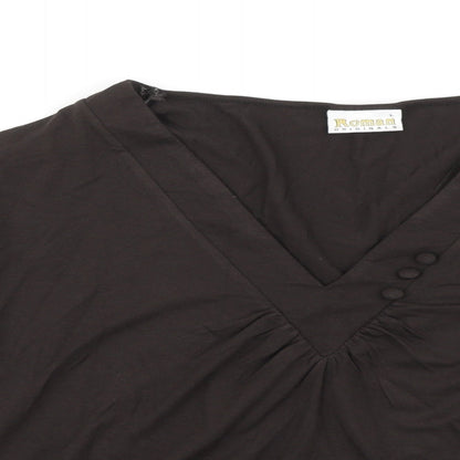 Womens UK Size L Roman Originals Brown Basic T-Shirt