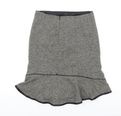 Gap Womens Gold Herringbone Polyester Trumpet Skirt Size S Zip