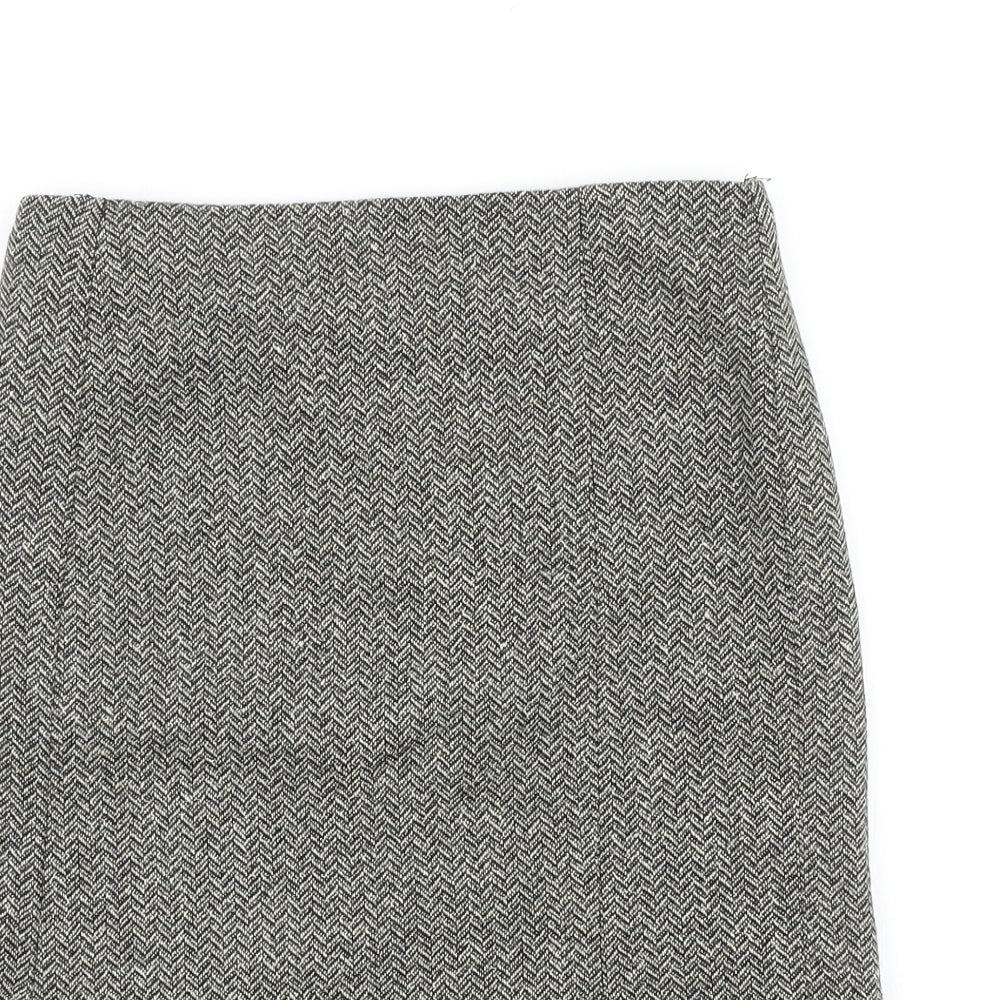 Gap Womens Gold Herringbone Polyester Trumpet Skirt Size S Zip