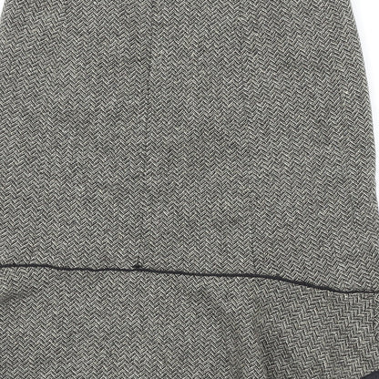 Gap Womens Gold Herringbone Polyester Trumpet Skirt Size S Zip