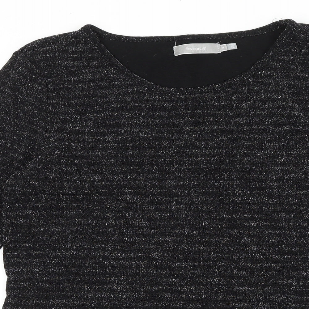 Womens UK Size M Fransa Black Basic T-Shirt