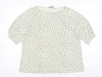 Womens UK Size L H&M Ivory Basic T-Shirt