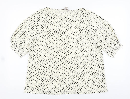 Womens UK Size L H&M Ivory Basic T-Shirt