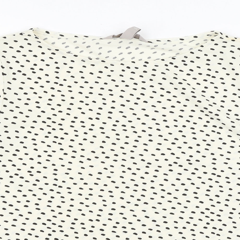 Womens UK Size L H&M Ivory Basic T-Shirt