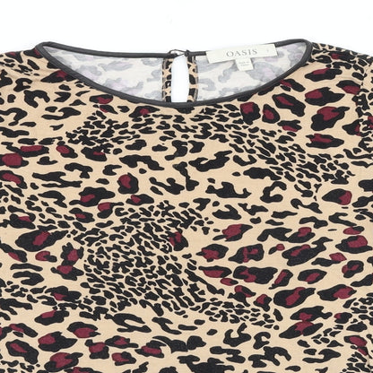 Womens UK Size S Oasis Brown Basic Blouse
