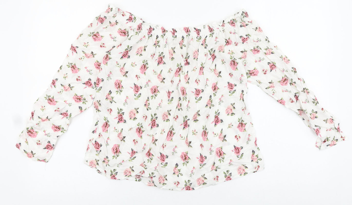 Womens UK Size M Passport White Basic Blouse