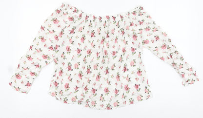 Womens UK Size M Passport White Basic Blouse