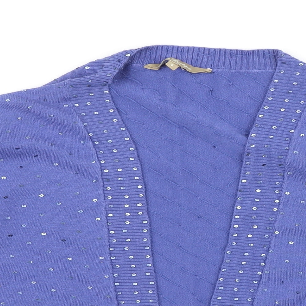 Womens UK Size S M&Co Purple Shrug Jumper