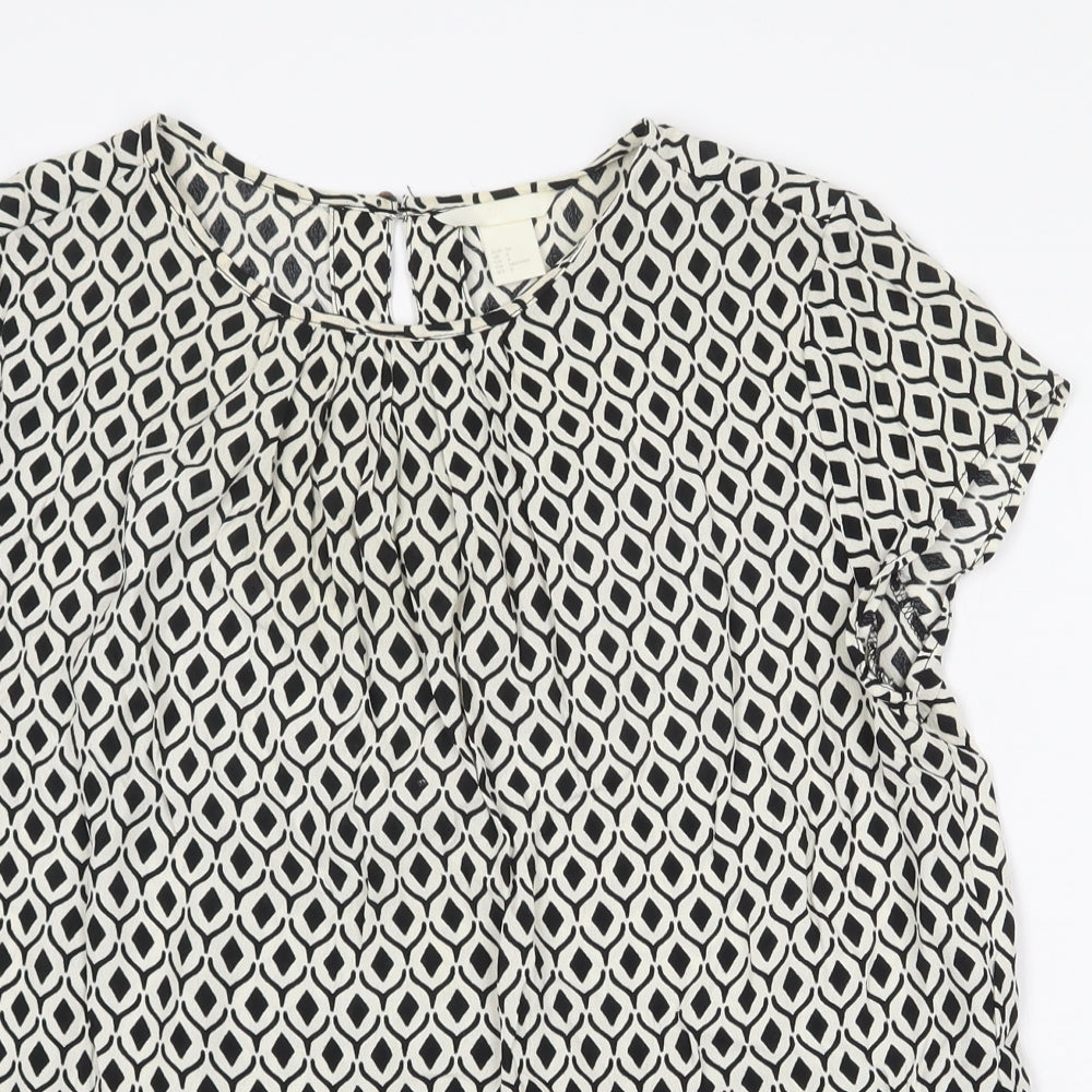 Womens UK Size 8 H&M White Basic Blouse