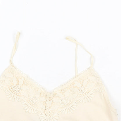 Womens UK Size 10 Topshop Beige Cropped Tank