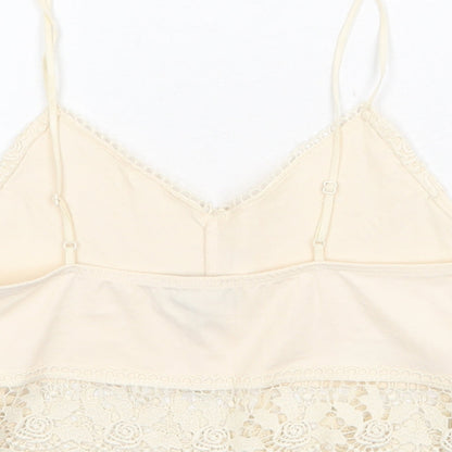 Womens UK Size 10 Topshop Beige Cropped Tank