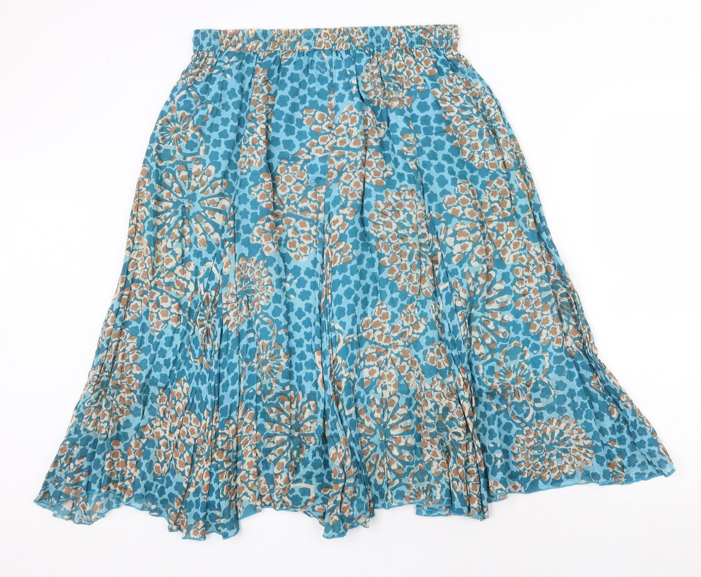 Rave Womens Blue Geometric Cotton Peasant Skirt Size 32 in