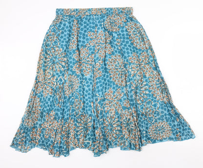 Rave Womens Blue Geometric Cotton Peasant Skirt Size 32 in
