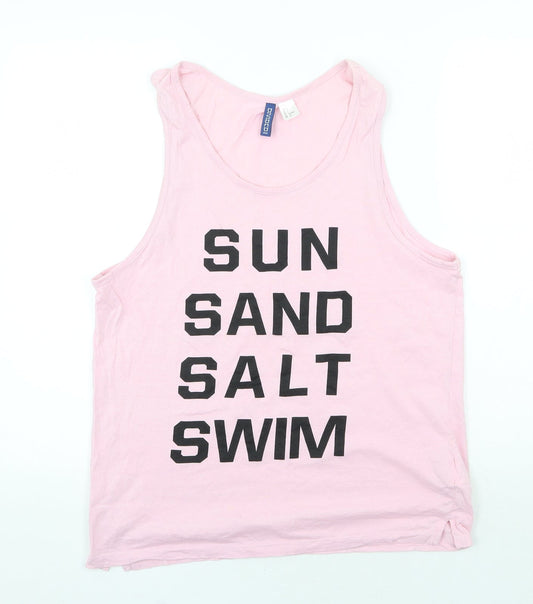 Womens UK Size S H&M Pink Basic Tank