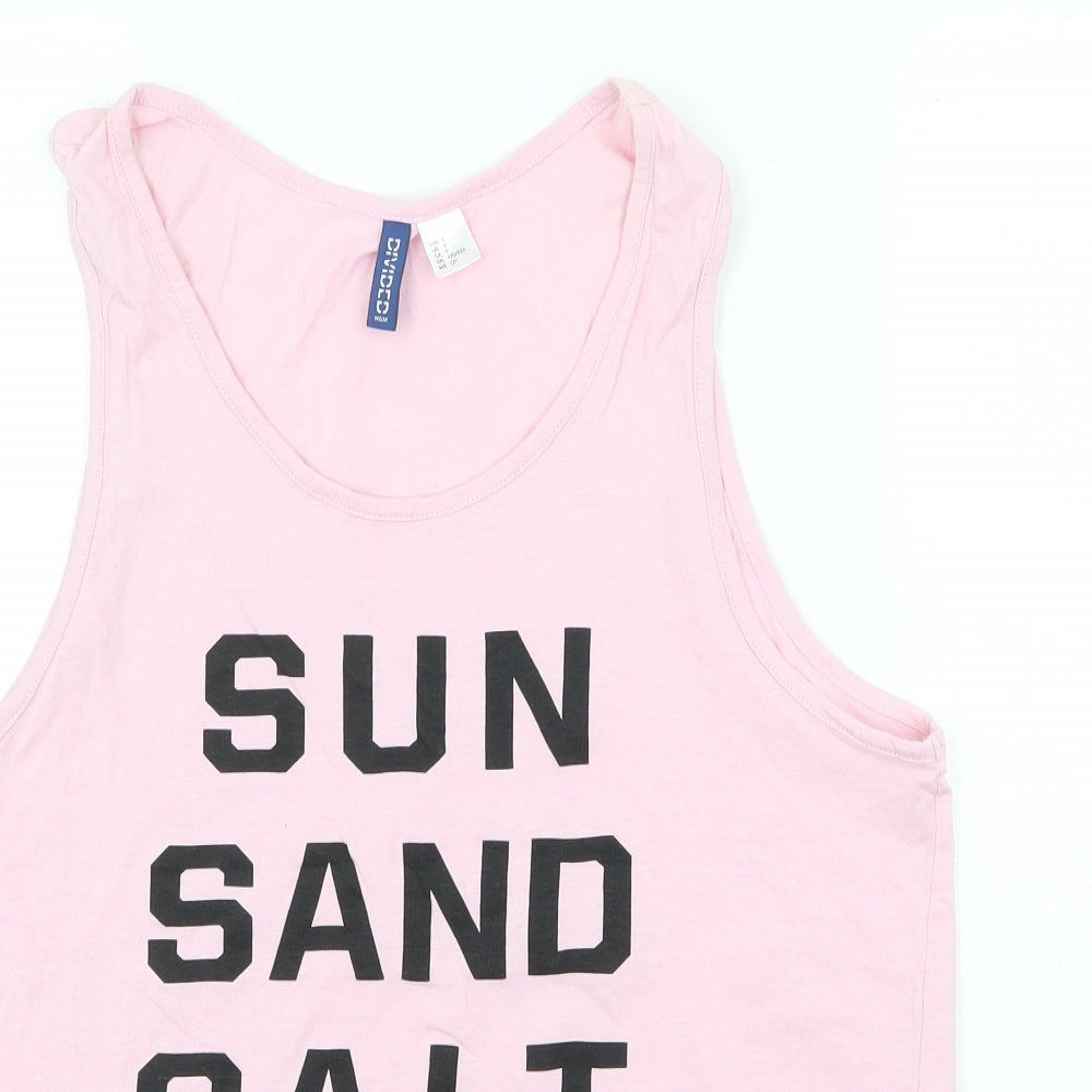 Womens UK Size S H&M Pink Basic Tank