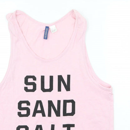 Womens UK Size S H&M Pink Basic Tank