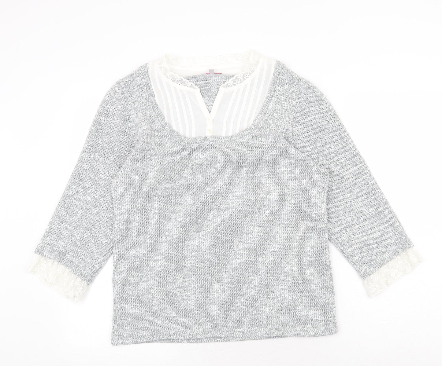 Womens UK Size L Per Una Grey Pullover Jumper