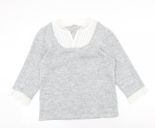 Womens UK Size L Per Una Grey Pullover Jumper