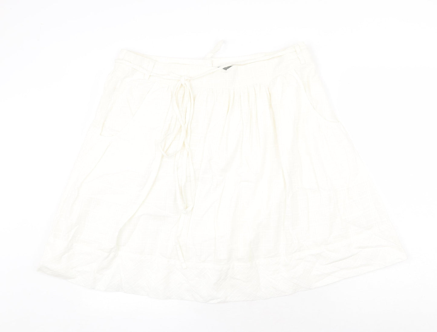 Gap Womens White Polyester Swing Skirt Size 18 Zip
