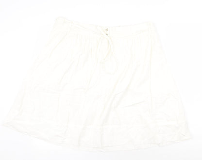Gap Womens White Polyester Swing Skirt Size 18 Zip