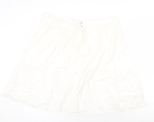Gap Womens White Polyester Swing Skirt Size 18 Zip