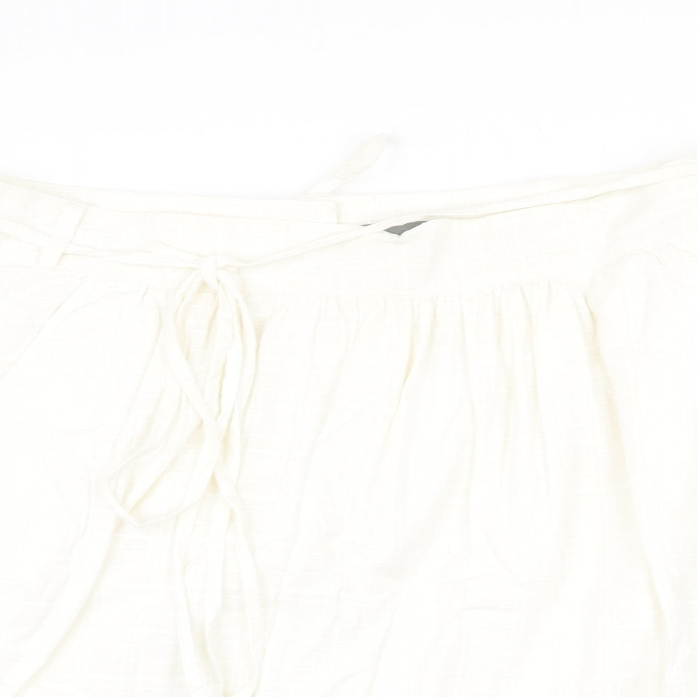 Gap Womens White Polyester Swing Skirt Size 18 Zip