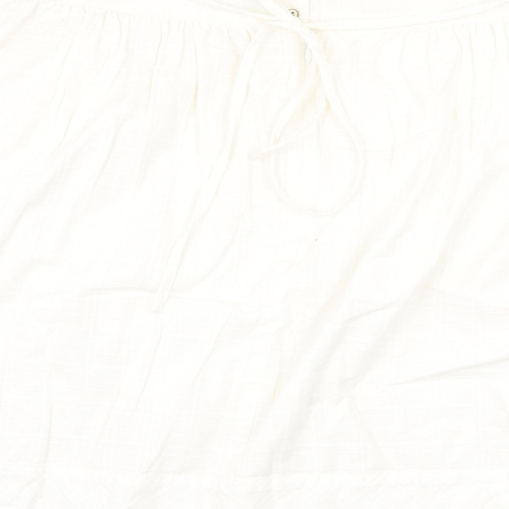 Gap Womens White Polyester Swing Skirt Size 18 Zip