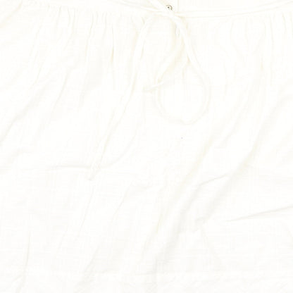 Gap Womens White Polyester Swing Skirt Size 18 Zip