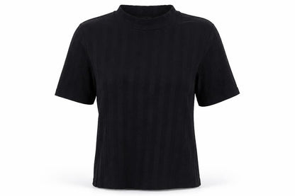 Atmosphere Womens Black Striped Cotton Basic T-Shirt Size 10 Round Neck