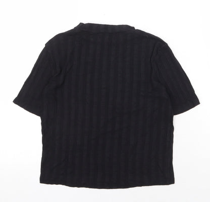 Atmosphere Womens Black Striped Cotton Basic T-Shirt Size 10 Round Neck