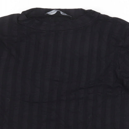 Atmosphere Womens Black Striped Cotton Basic T-Shirt Size 10 Round Neck