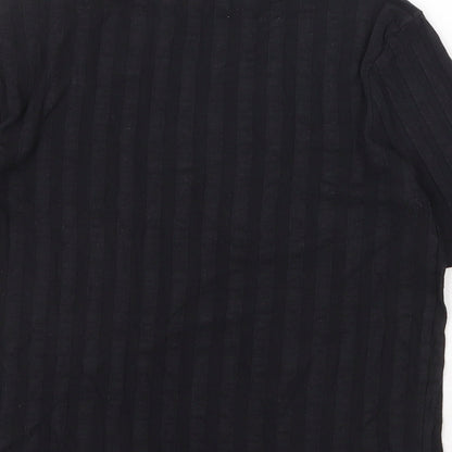 Atmosphere Womens Black Striped Cotton Basic T-Shirt Size 10 Round Neck